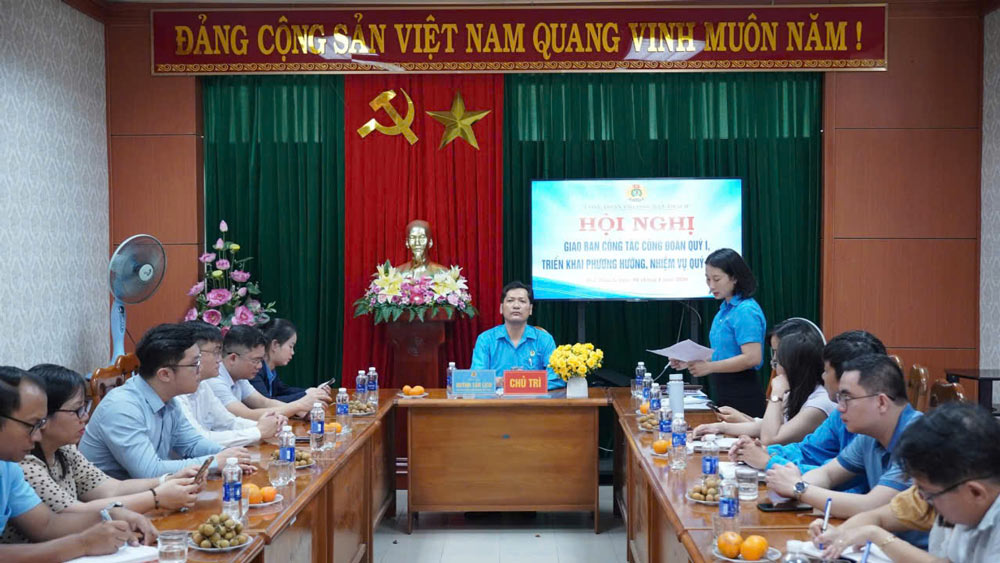 Ward Trade Union organizes a conference to review Trade Union work in the first quarter and deploy directions and key tasks for the second quarter of 2026. Photo: Ban Thach Trade Union