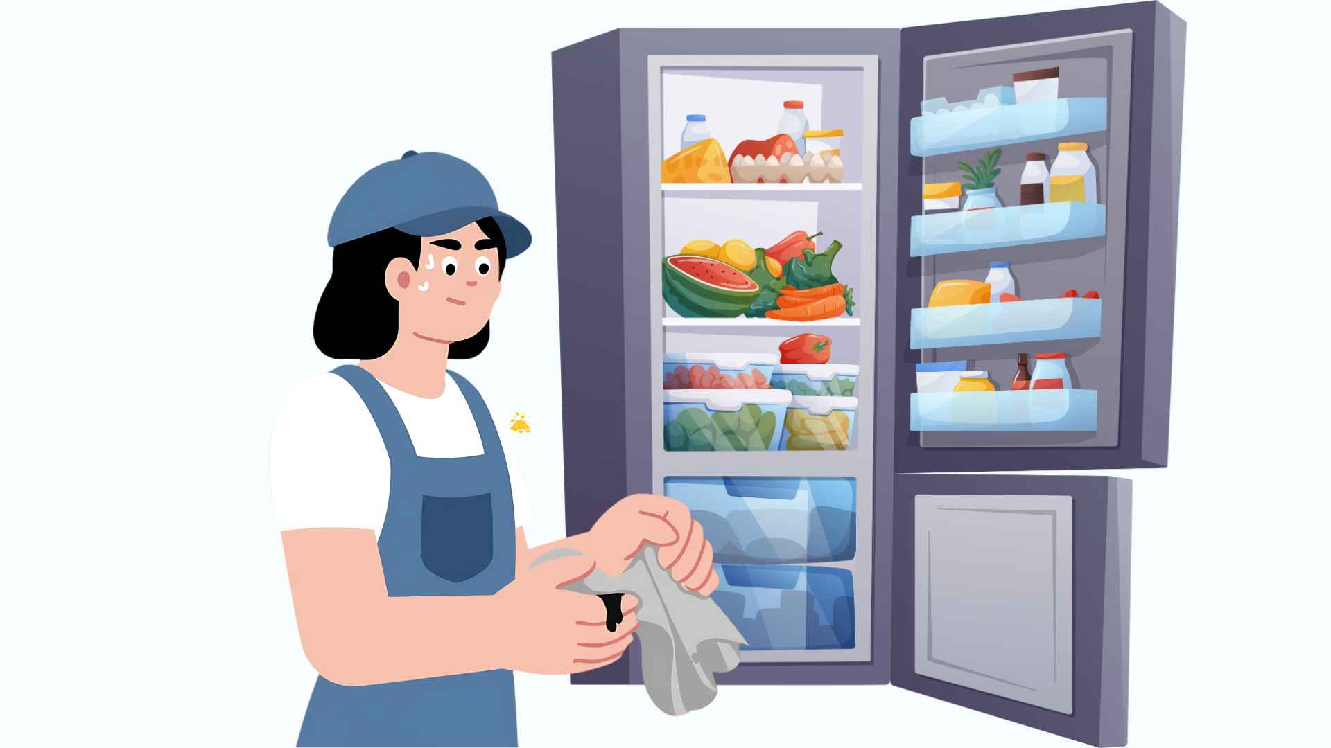 Cleaning the refrigerator properly helps save electricity costs. Graphic photo: Hoang Loc.