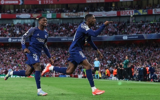 Dembele vẫn luôn biết cách lên tiếng ở những thời điểm then chốt.  Ảnh: AFP