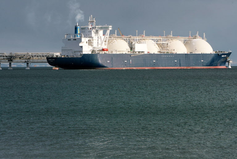 The ship anchored near an LNG plant on Sakhalin Island, off the coast of the town of Korsakov, Russia. Photo: AFP