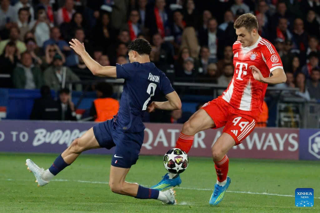 Achraf Hakimi will be absent from the second leg between Bayern Munich and PSG.  Photo: Xinhua