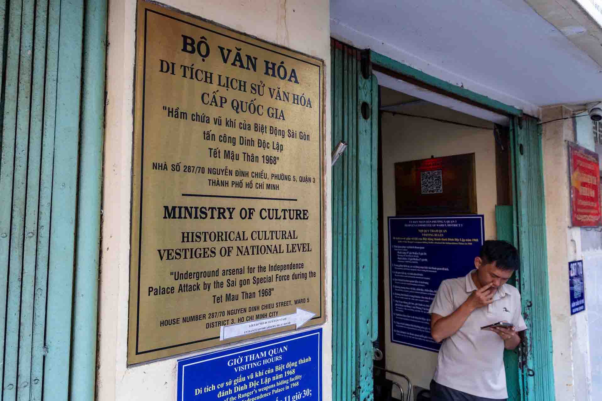 Căn nhà trên đường Nguyễn Đình Chiểu - nơi ẩn giấu hầm vũ khí bí mật của Biệt động Sài Gòn. Ảnh: Lê Bảo