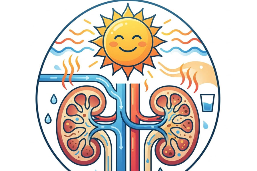 Summer heat can affect kidney health. Graphics: Thien Nhan