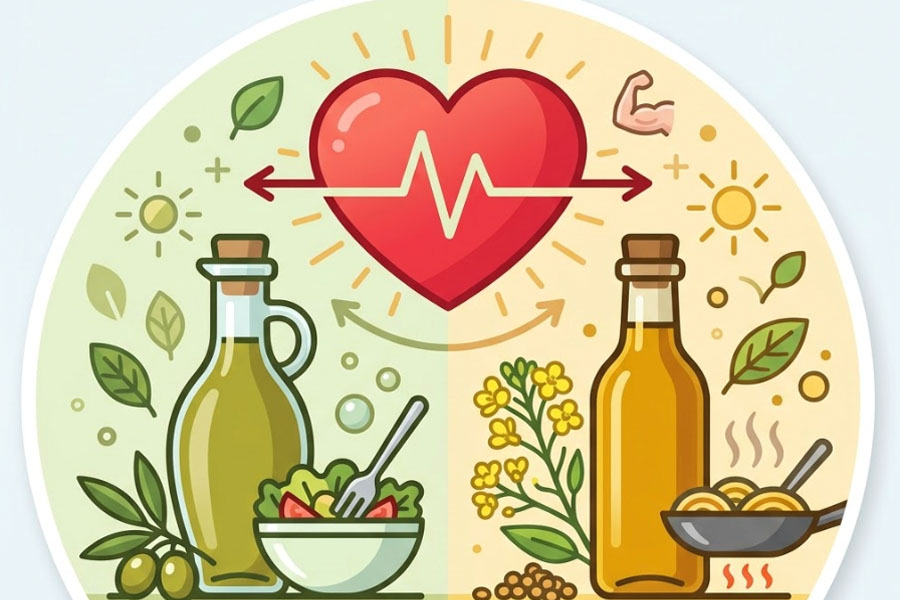 Olive oil or mustard oil: Which is better for health. Graphics: Thien Nhan