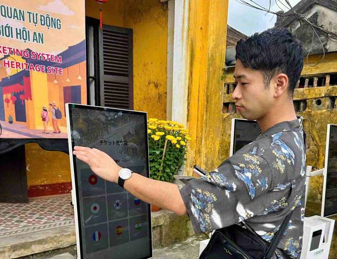 Quầy bán vé tự động tại Khu Di sản văn hóa thế giới Hội An. Ảnh: SƠN K