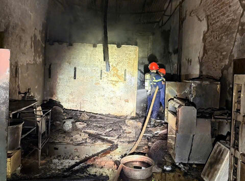 Fire scene in Son La. Photo: Son La Police