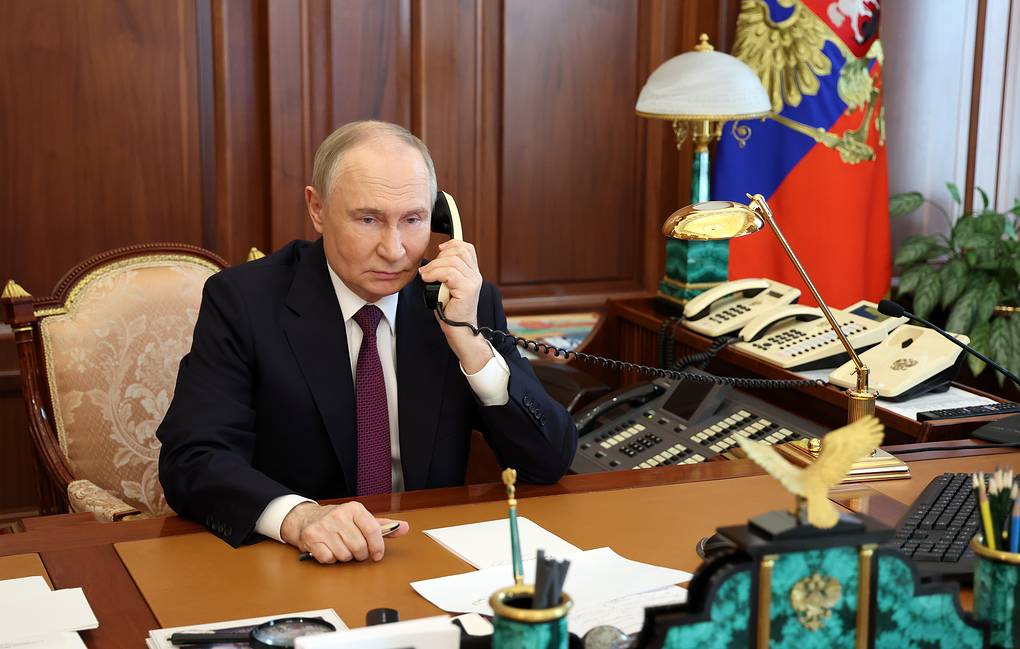 Tổng thống Nga Vladimir Putin đã đề nghị hỗ trợ giải quyết vấn đề uranium làm giàu của Iran trong cuộc điện đàm ngày 29.4 với Tổng thống Mỹ Donald Trump. Ảnh: TASS 