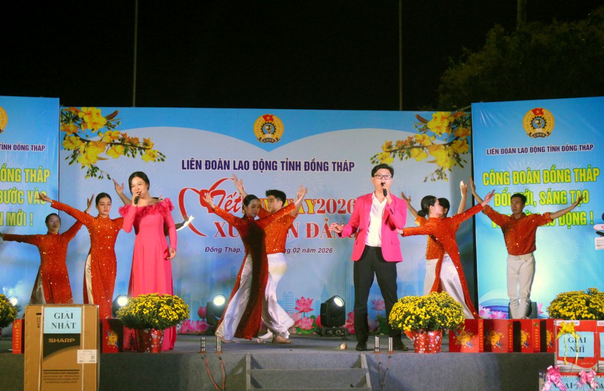  LĐLĐ tỉnh Đồng Tháp phối hợp các ngành hữu quan tổ chức nhiều hoạt động vui chơi, giải trí cho đoàn viên, công nhân, lao động. Ảnh: Thanh Mai