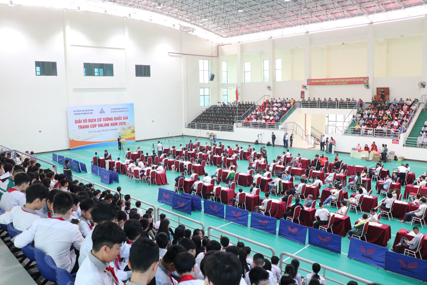 Nhà thi đấu LĐLĐ thuộc phường Văn Phú, tỉnh Lào Cai