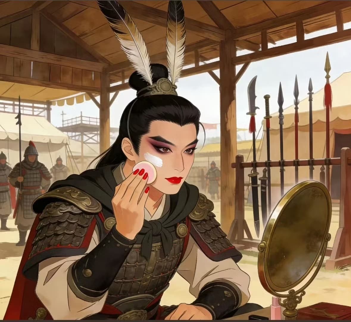 Tạo hình “tướng quân kem nền” bị chế giễu khắp mạng xã hội. Ảnh Weibo