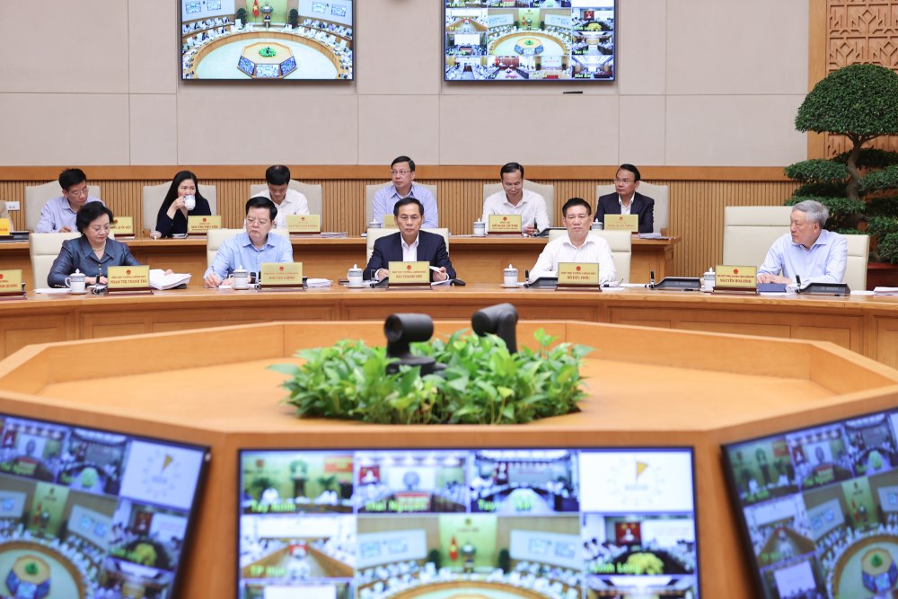 Các Phó Thủ tướng Chính phủ dự hội nghị. Ảnh: VGP 