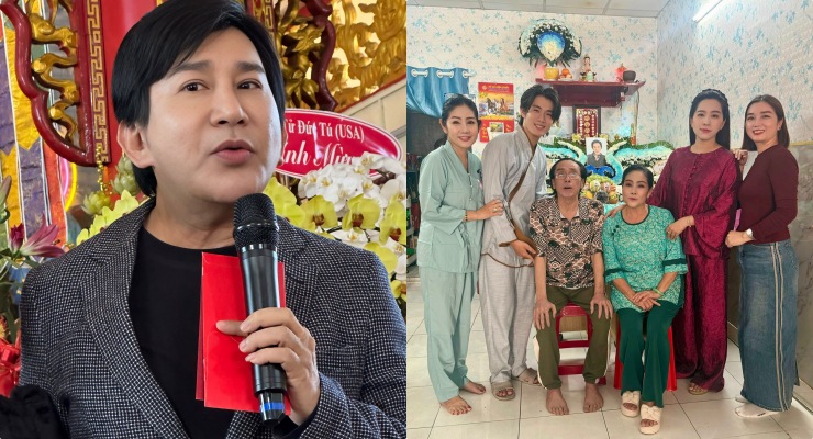 Meritorious Artist Kim Tu Long and Hong Phuong's family. Photo: Artist provided, clip cut.