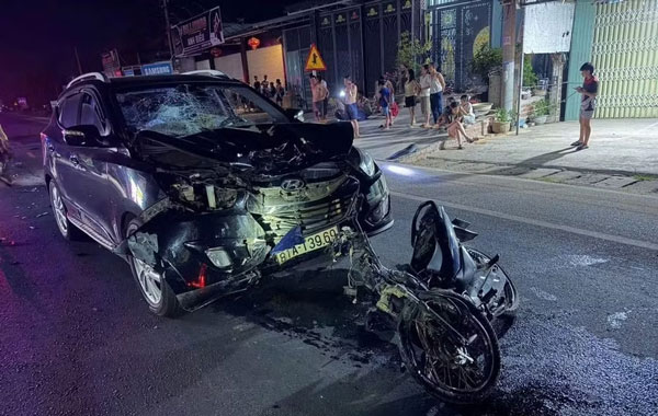 Scene of the traffic collision between two vehicles. Photo: Police