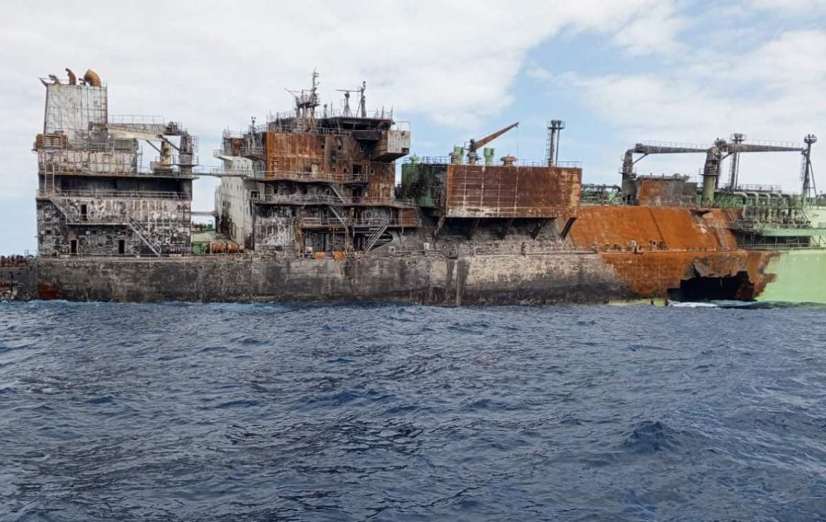 Russian LNG ship Arctic Metagaz damaged after the attack on March 3, 2026. Photo: Libyan Coastal Security Administration