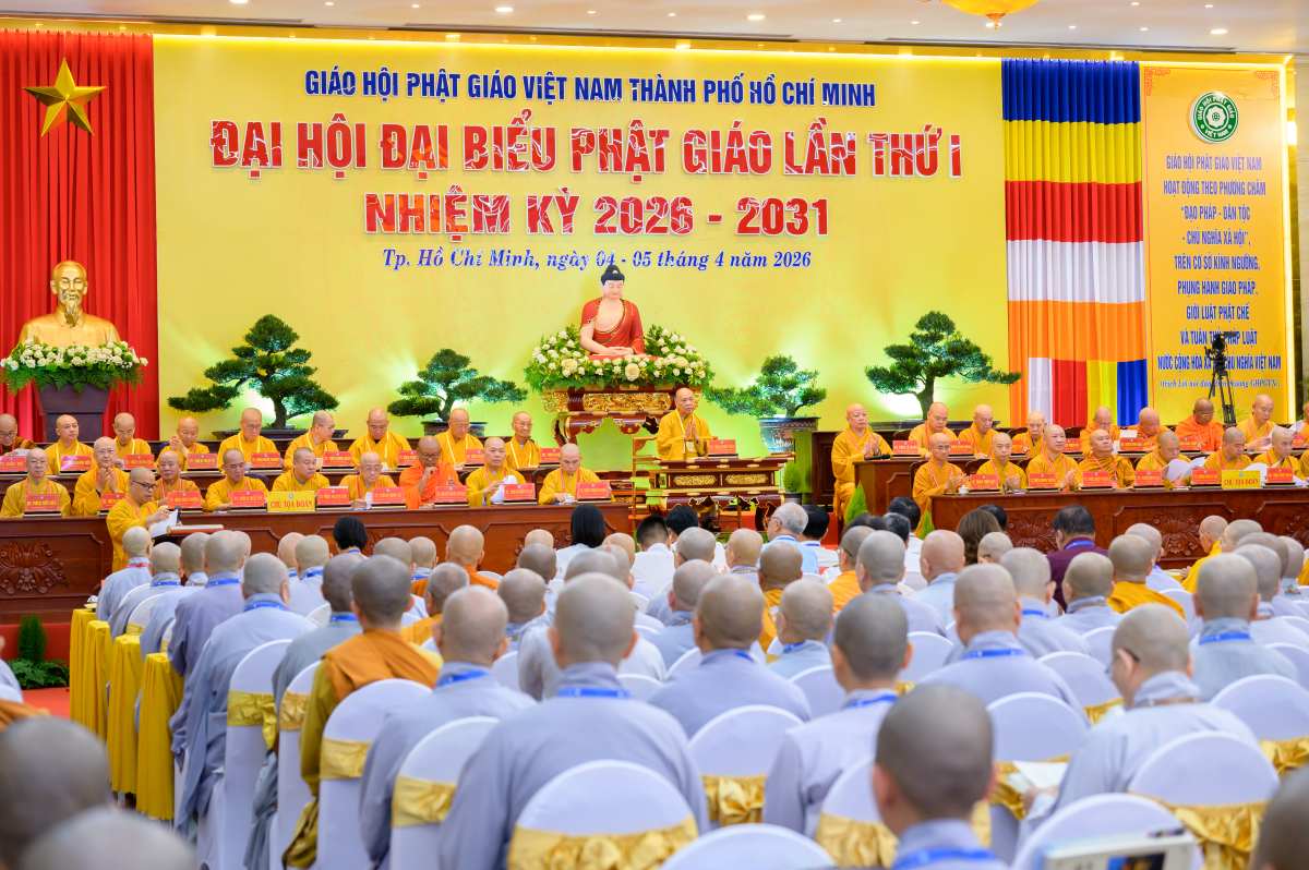 Quang cảnh Đại hội đại biểu Phật giáo TPHCM lần thứ I. Ảnh: Tâm Quý