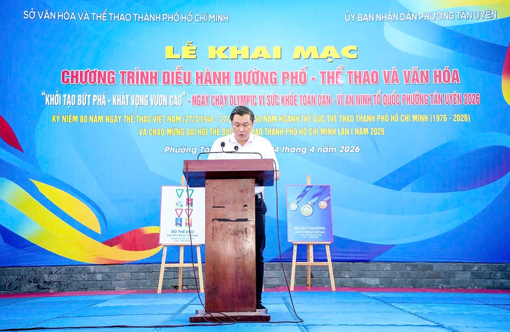 Ông Cao Văn Chóng phát biểu tại chương trình. Ảnh: Sở VHTT TPHCM