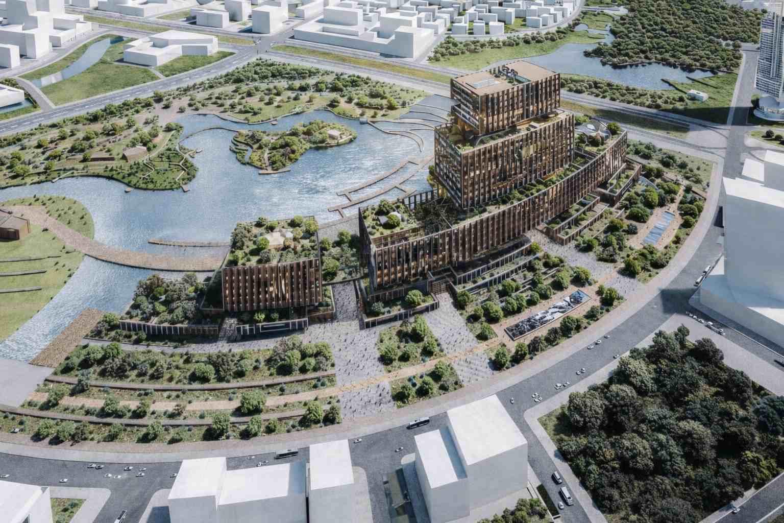 Perspectiva del espacio arquitectónico del Centro Político - Administrativo de la ciudad de Ho Chi Minh. Foto: Centro de Investigación de Arquitectura de la ciudad de Ho Chi Minh