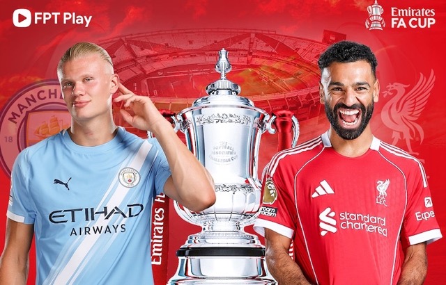 Live football Man City vs Liverpool in the FA Cup quarterfinals. Photo: FPT Play