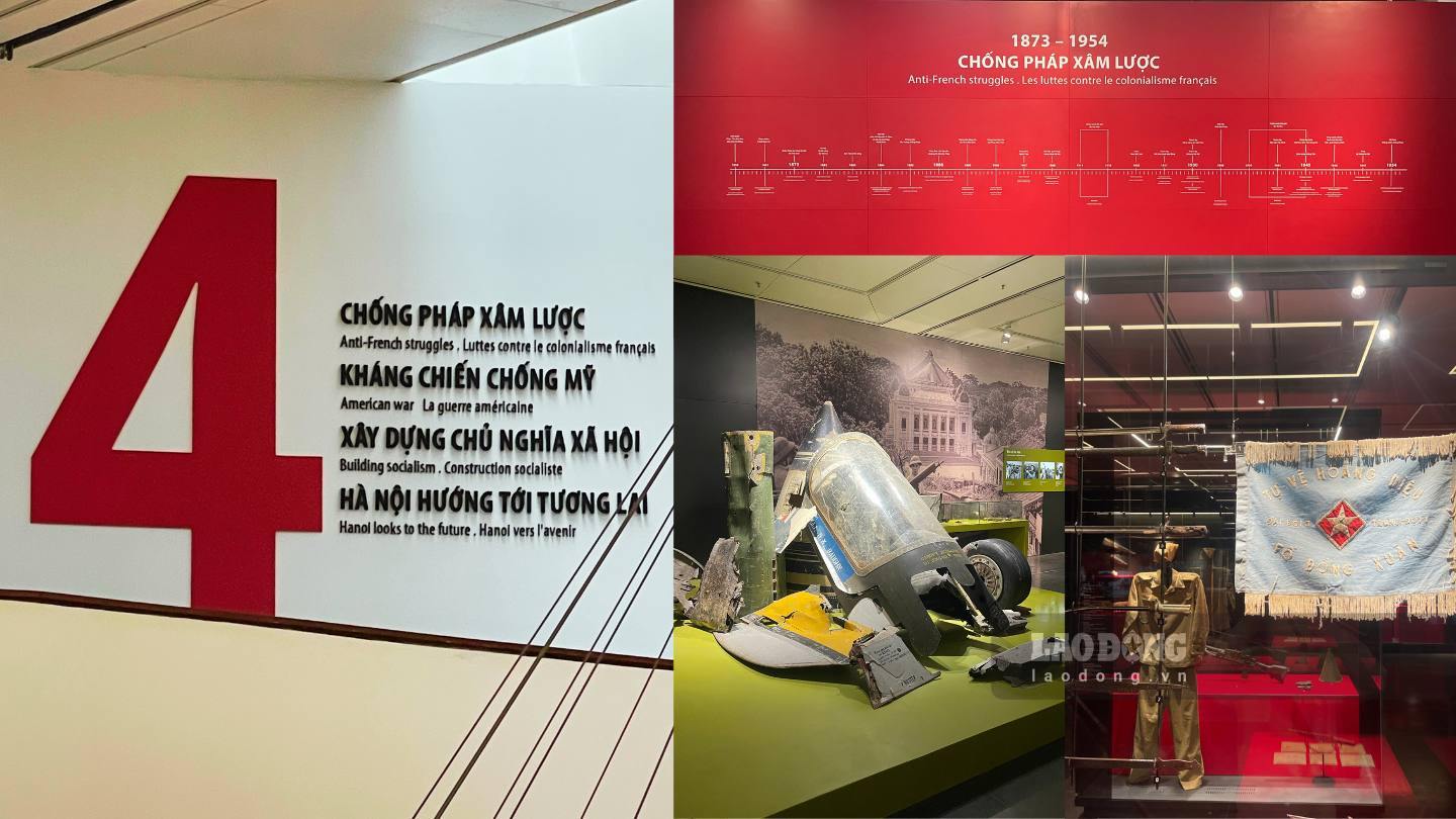 Không gian tầng 4 tập trung vào các chủ đề lịch sử hào hùng, với tác phẩm điêu khắc kim loại tái hiện tinh thần quật cường trong các cuộc kháng chiến chống Pháp và Mỹ.