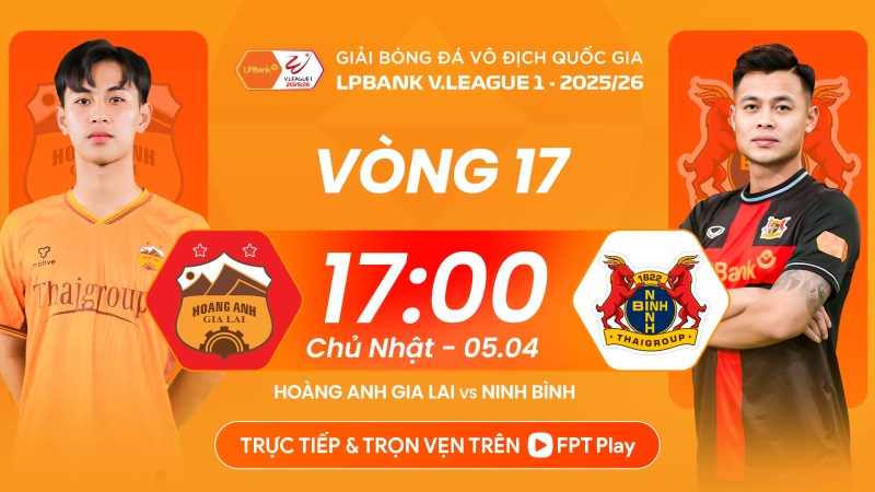 Hoang Anh Gia Lai meets Ninh Binh in round 17 of V.League. Photo: FPT Play