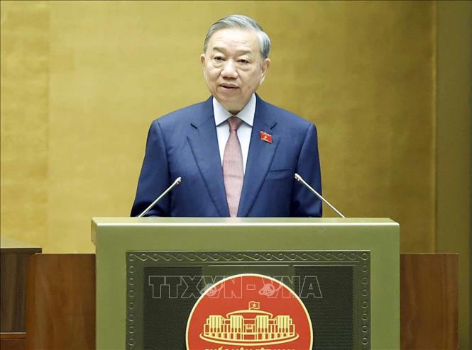 General Secretary To Lam speaks at the opening session of the First Session, 16th National Assembly. Photo: VNA