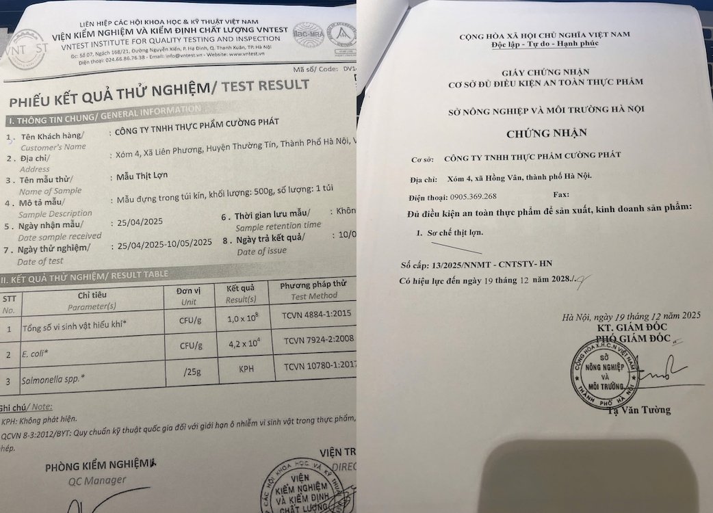 Cuong Phat Company smuggles sick pigs into schools but still has enough food safety certificates. Photo: Cuong Ngo