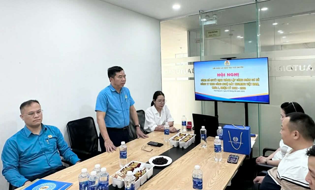 Establishment of the grassroots Trade Union of Zhumming Machine Technology Co., Ltd. Photo: Thai Nguyen Trade Union