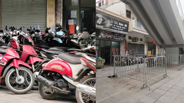 Trước và sau khi lực lượng chức năng rào chắn. Ảnh: Minh Hạnh