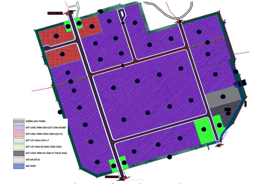 Master plan map of land use of Phu Ho industrial cluster. Photo: Planning.