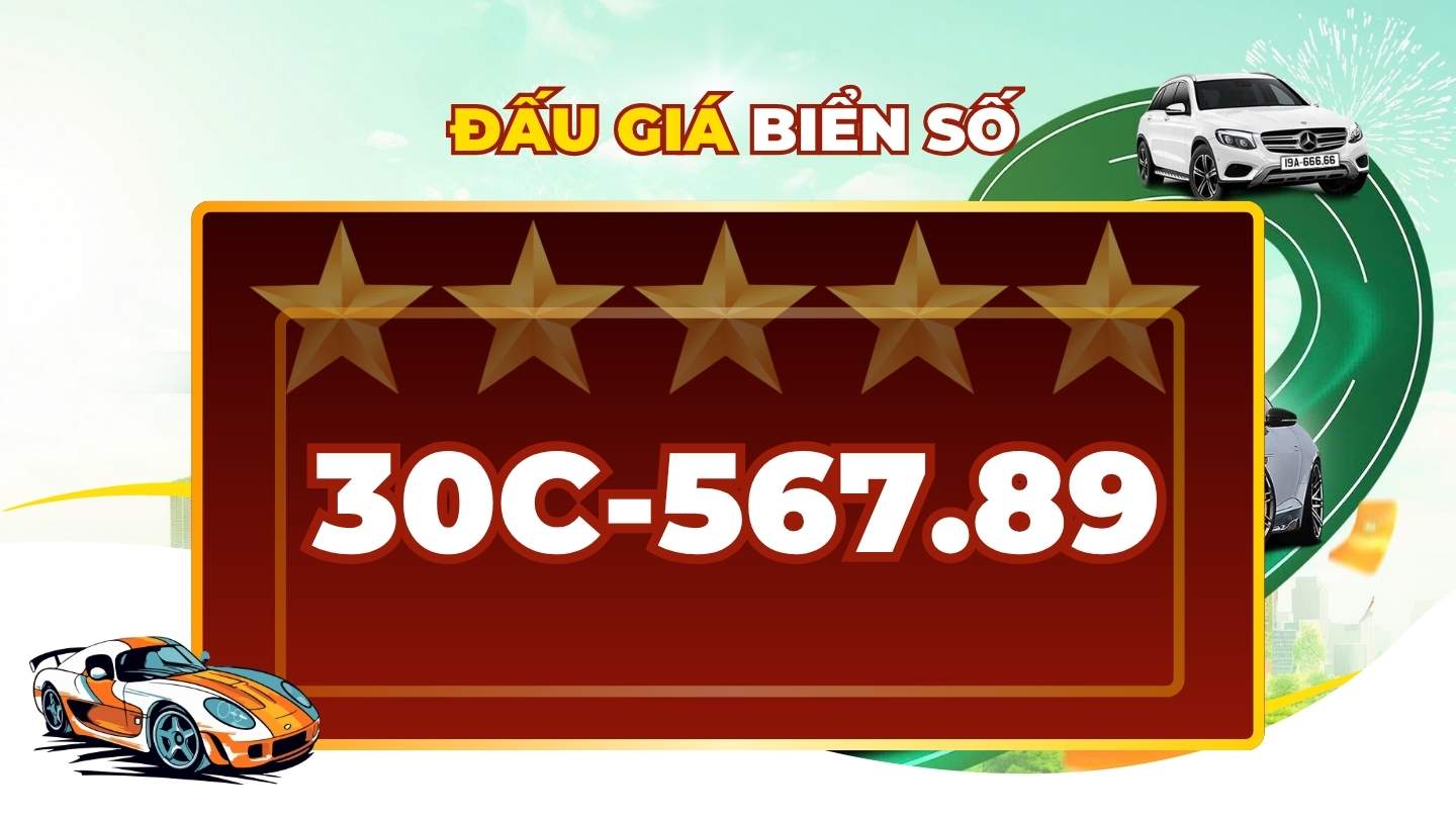 Car license plate 30C-567. 89 officially present in the auction on April 6th