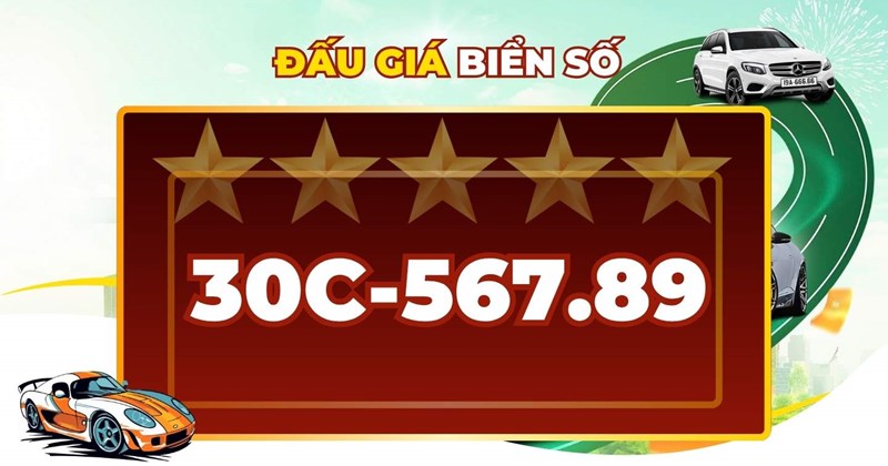 Biển số xe 30C-567.89 đấu giá ngày 6/4