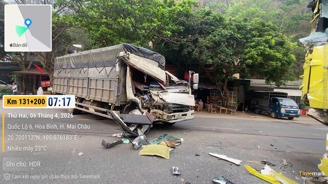Scene of the accident on National Highway 6. Photo: Provided by unit