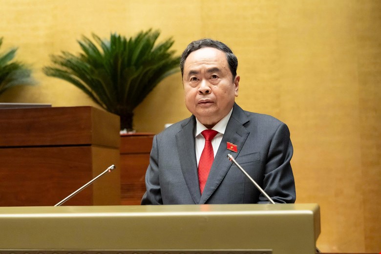 Politburo Member, National Assembly Chairman Tran Thanh Man delivers the opening speech of the First Session, 16th National Assembly. Photo: Quochoi. vn