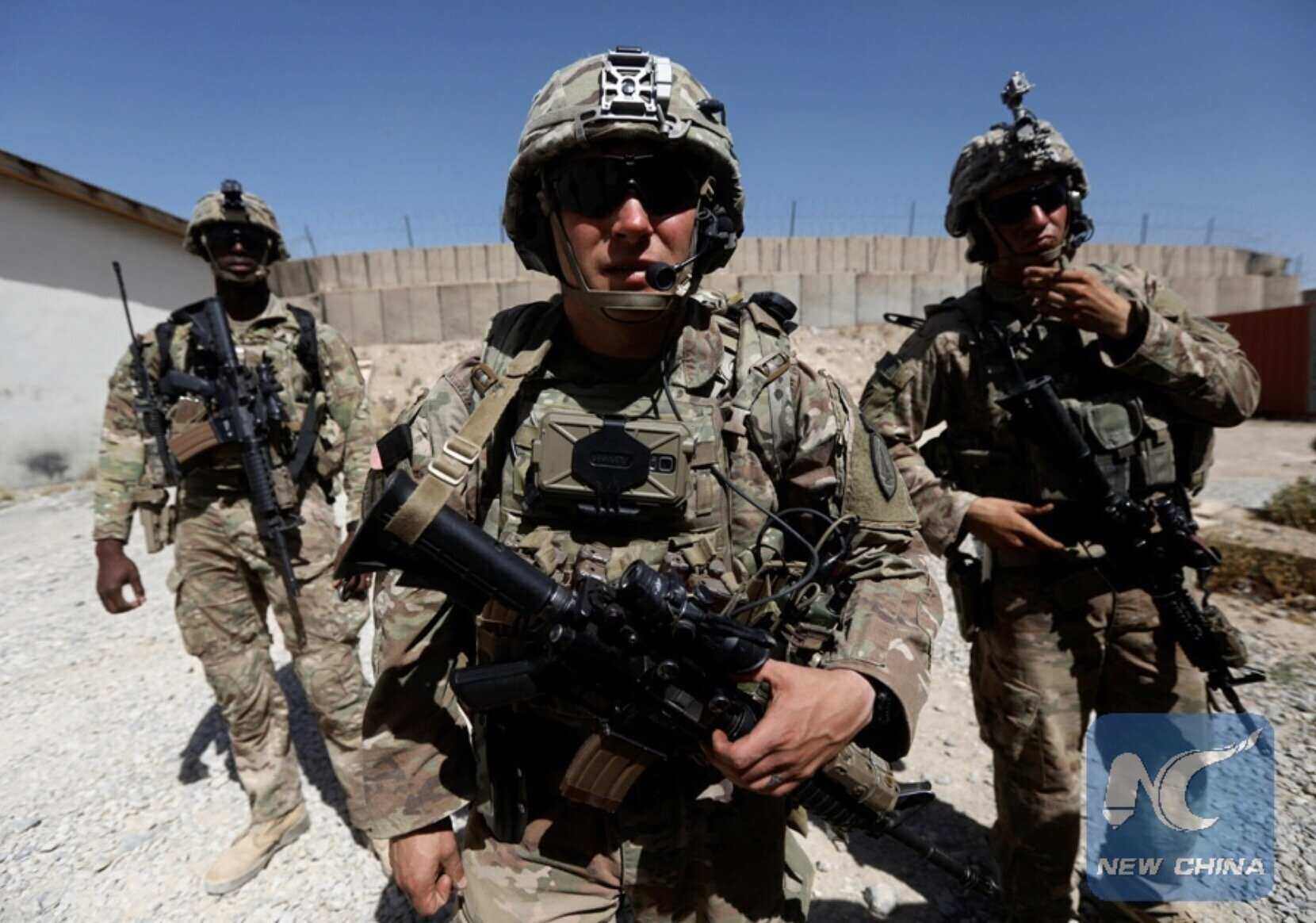 US soldiers on duty on the battlefield. Photo: Xinhua