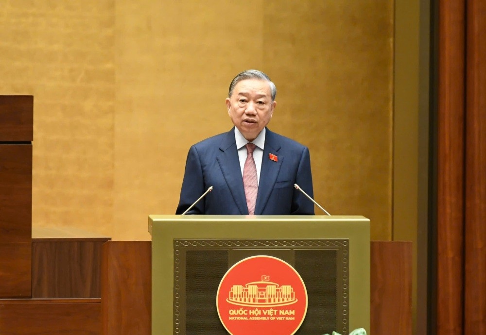 General Secretary To Lam speaks at the opening session of the First Session, 16th National Assembly. Photo: Nhu Y
