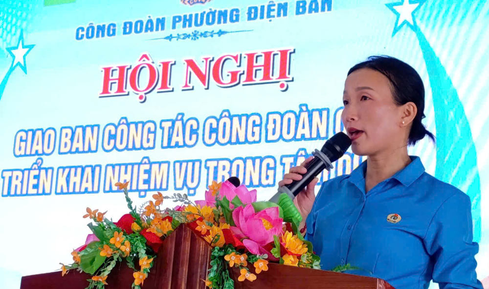 Dien Ban Ward Trade Union, Da Nang held a quarterly meeting in the first quarter to assess the operational situation and deploy key tasks in the second quarter. 2026. Photo: Dien Ban Trade Union