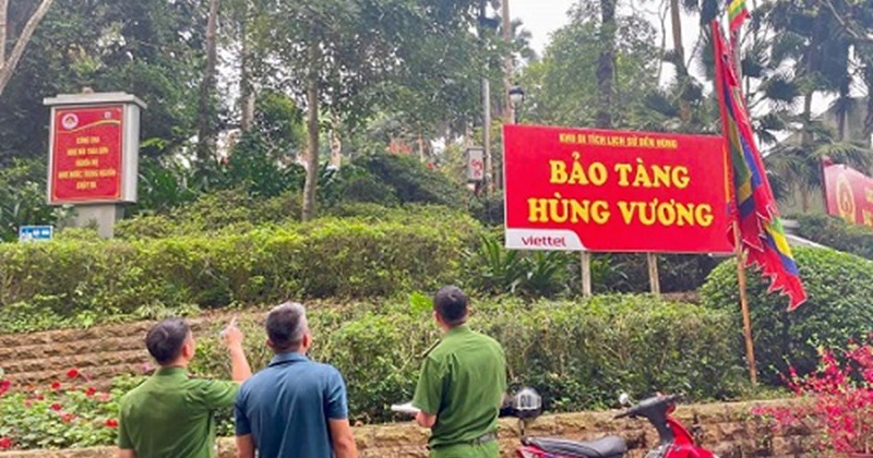 Trước Giỗ Tổ Hùng Vương, công an lắp camera giám sát Đền Hùng