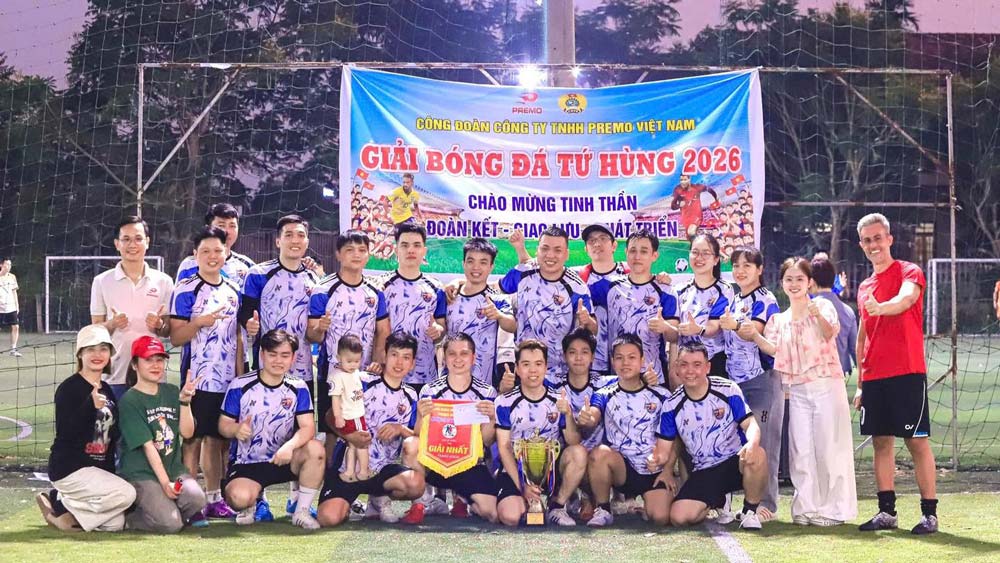 Premo Vietnam grassroots trade union organizes football tournament to celebrate Men's Day April 6, 2026. Photo: Da Nang Trade Union
