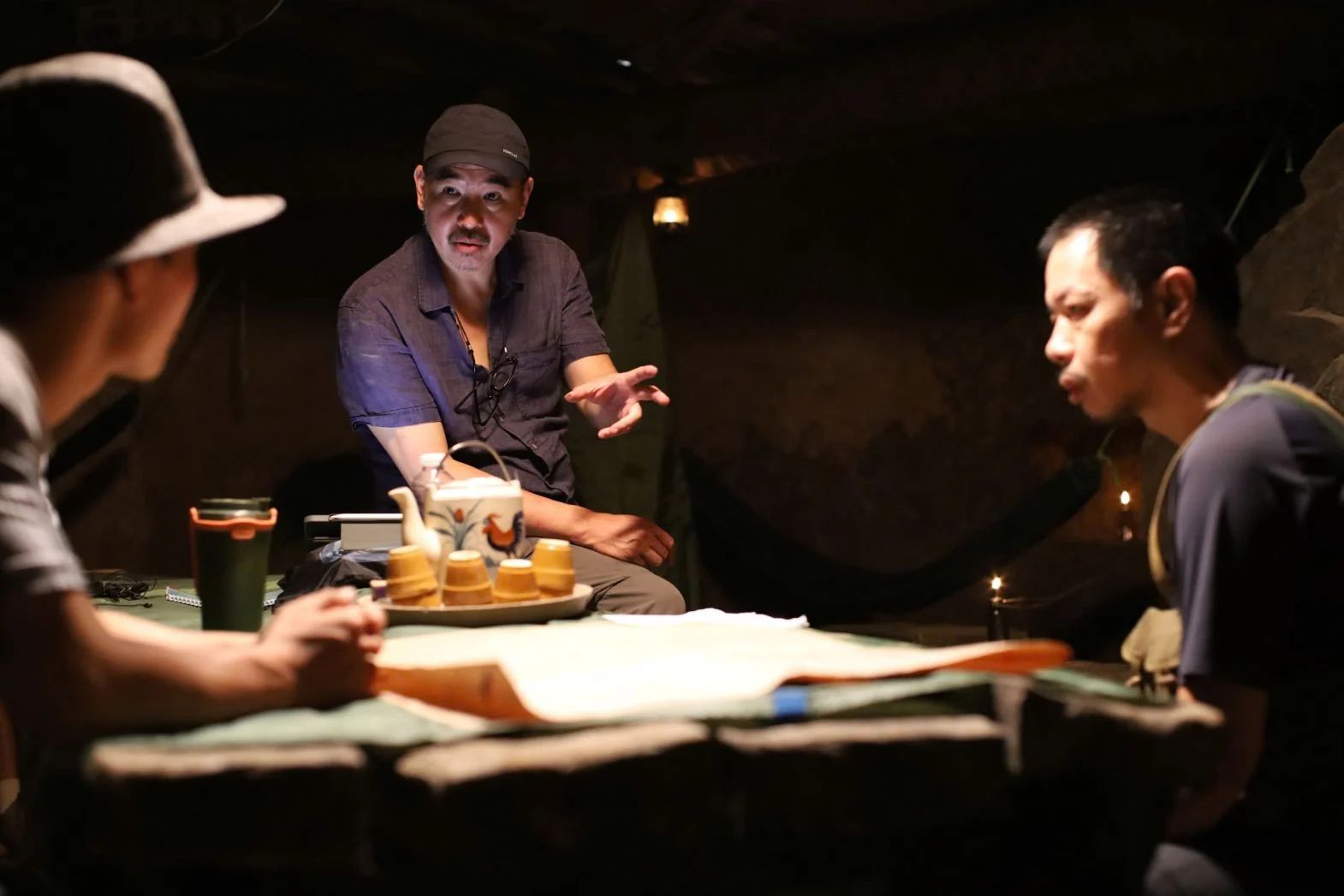 Behind the scenes at the Earth Tunnels project filming studio in Ho Chi Minh City. Photo: Film crew