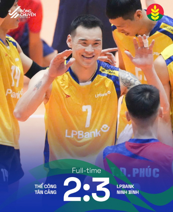 LPB Ninh Bình vượt qua Thể Công Tân Cảng. Ảnh: Bóng chuyền Việt Nam