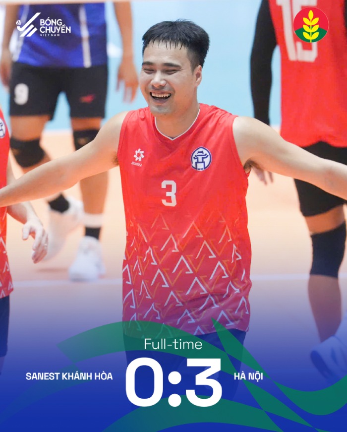 Đội nam Hà Nội thắng dễ Sanest Khánh Hòa. Ảnh: Bóng chuyền Việt Nam