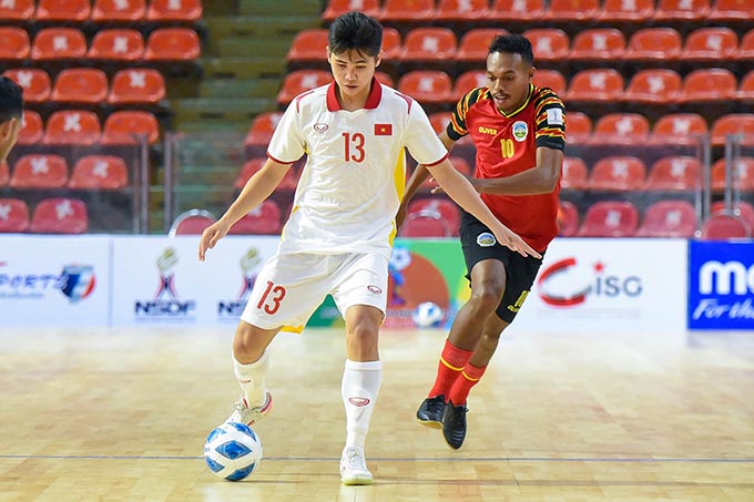 Vietnam futsal team faces Myanmar in the 2nd match of the group stage of the 2026 Southeast Asian Futsal Championship. Photo: VFF
