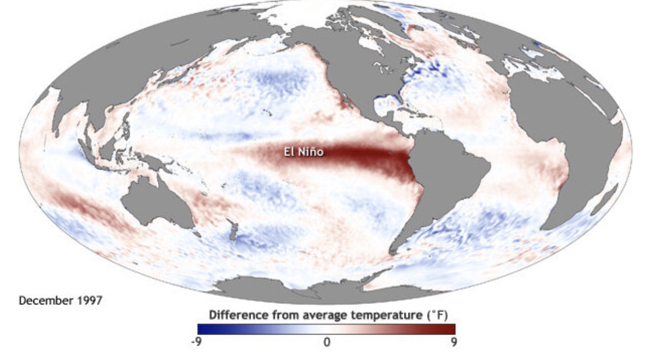 This Super El Nino may also push global temperatures to record levels. Photo: NOAA