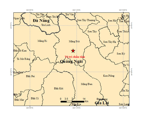 Earthquake epicenter location in Mang But mountain region. Photo: Institute of Geophysics