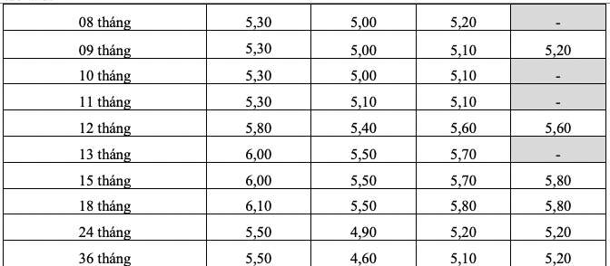 Biểu lãi suất tiết kiệm online của HDBank. Ảnh: HDBank