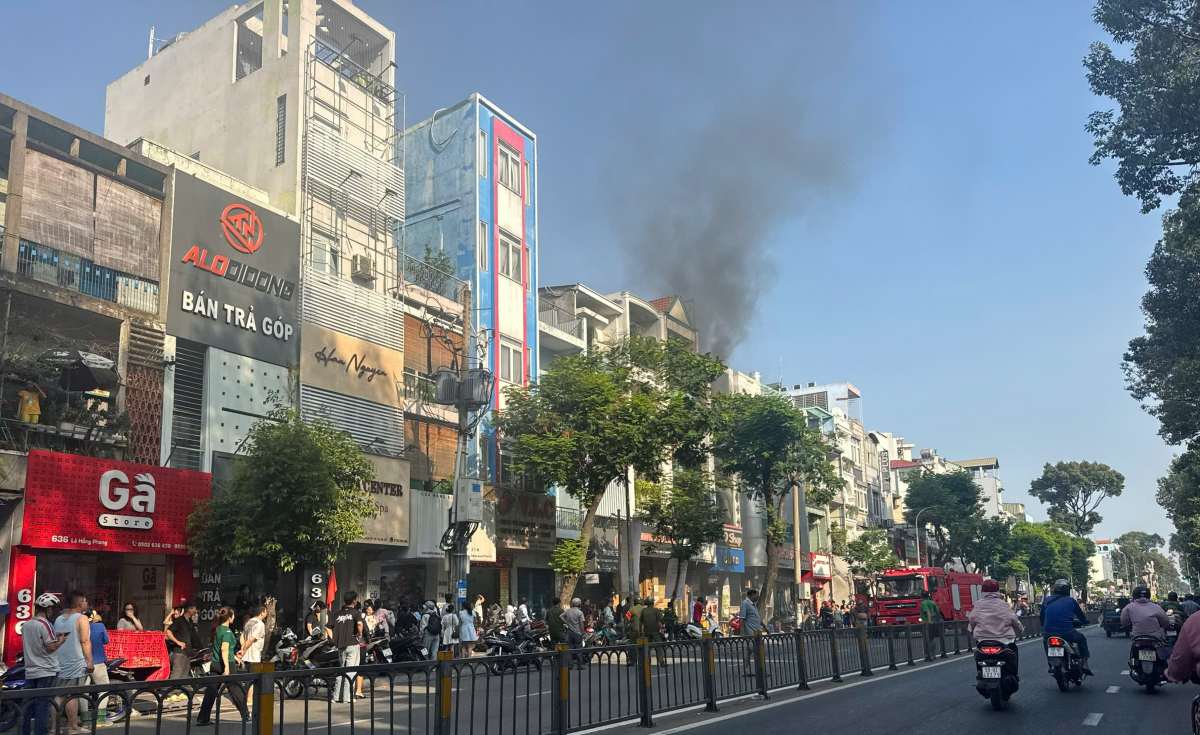 Vụ cháy không gây thiệt hại về người. Ảnh: Thanh Vũ