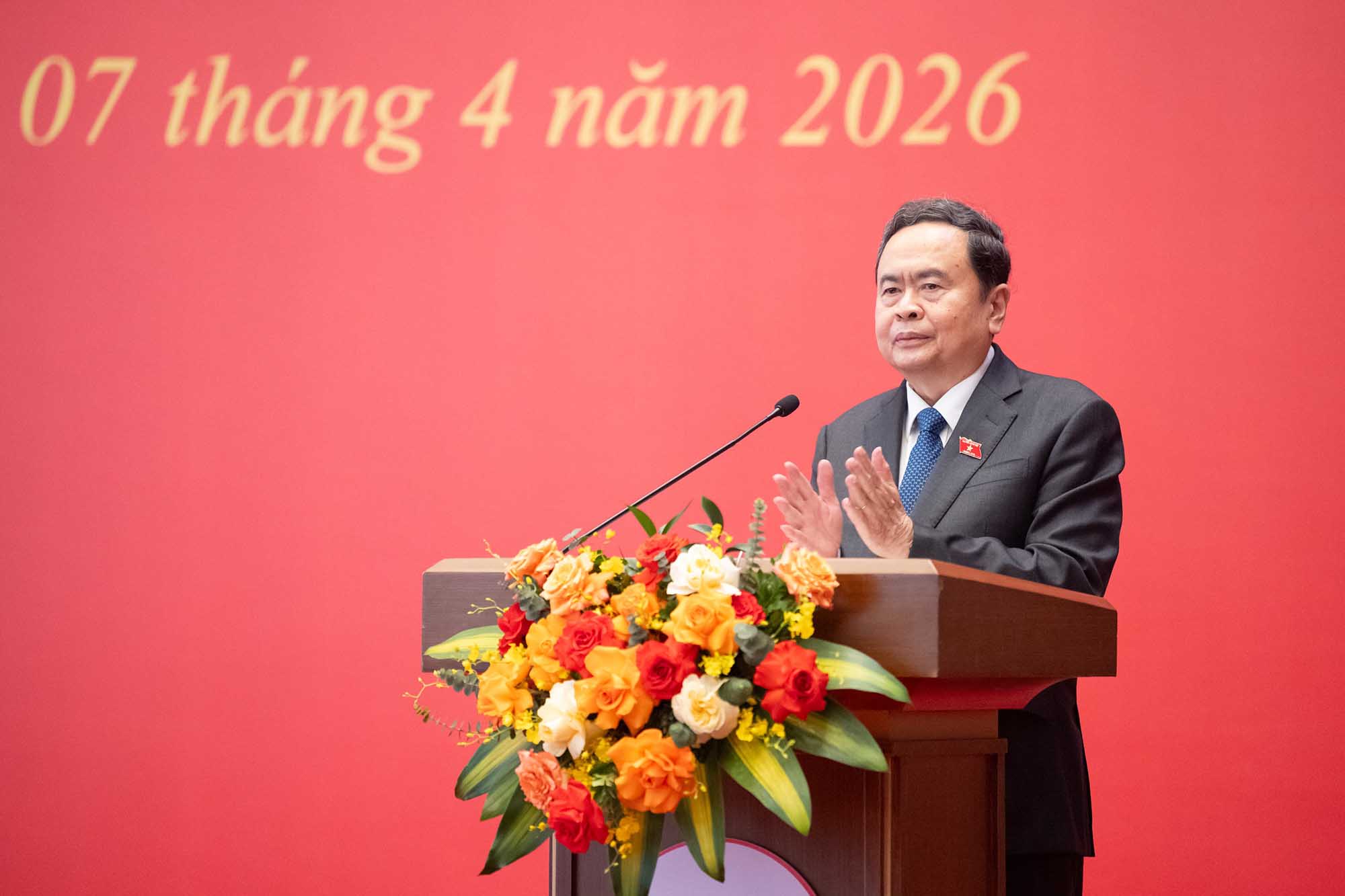 Ủy viên Bộ Chính trị, Chủ tịch Quốc hội Trần Thanh Mẫn. Ảnh: Phạm Thắng.