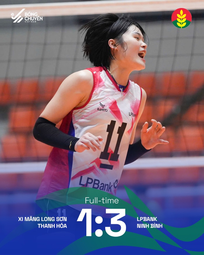 LPB Ninh Bình lội ngược dòng trước Xi măng Long Sơn Thanh Hóa. Ảnh: Bóng chuyền Việt Nam