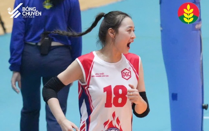 Hóa chất Đức Giang Lào Cai mène temporairement après le premier tour du championnat national. Photo: Volleyball vietnamien