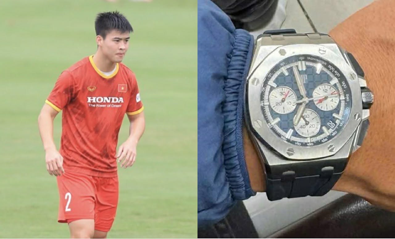 Le défenseur central Duy Mạnh a perdu sa montre d'une valeur de milliards de dongs. Photo: NVCC